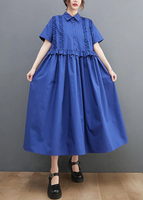Unique Blue Peter Pan Collar Button Wrinkled Cotton shirt Dress Short Sleeve Short Shirt Dress Unique Blue Peter Pan Collar Button Wrinkled Cotton shirt Dress Short Sleeve Short Shirt Dress