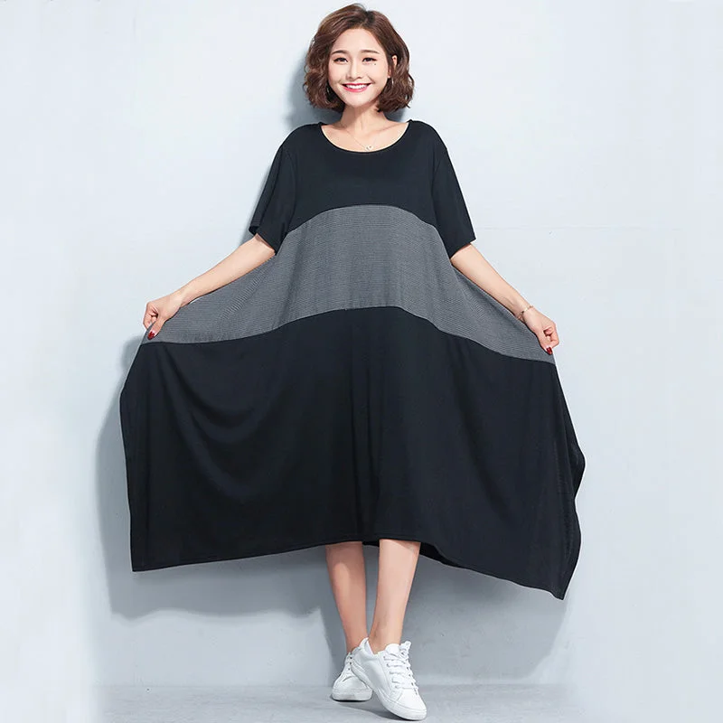 Women Clothing Fashion Striped Summer Long Shirt Dresses Satin Shirt Dress