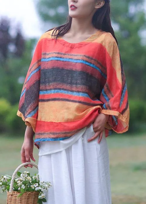 Women striped linen shirts women o neck Batwing Sleeve loose summer blouses Modern Shirt Dress Women striped linen shirts women o neck Batwing Sleeve loose summer blouses Modern Shirt Dress