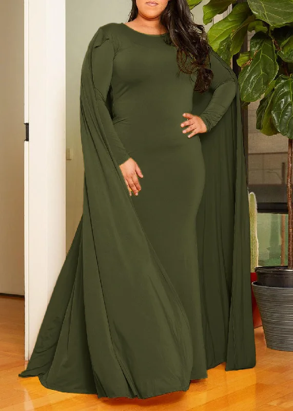 Hi Curvy Plus Size Caped Evening Gown Plus Size Blouse