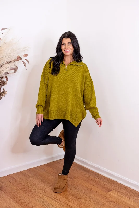 Winter Cheer Green Knit Sweater Warm Knit Sweater
