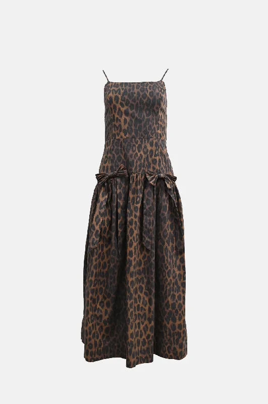 Persephone Midi Dress Dark Leopard Hoodie Sweatshirt Chic