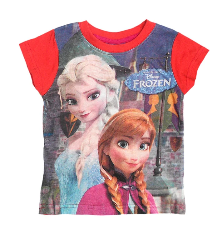 Disney Frozen Princess Girls Orange Top Tshirt Age 2-8 Years