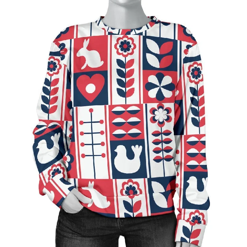 Pattern Print Swedish Women's Sweatshirt Men's wool sweaters discount