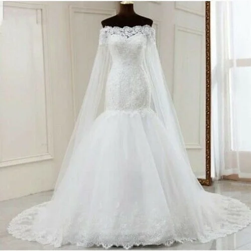 G2036, White  Mermaid Gown, Size (XS-30 to L-36)pp Glamorous Wedding Dress