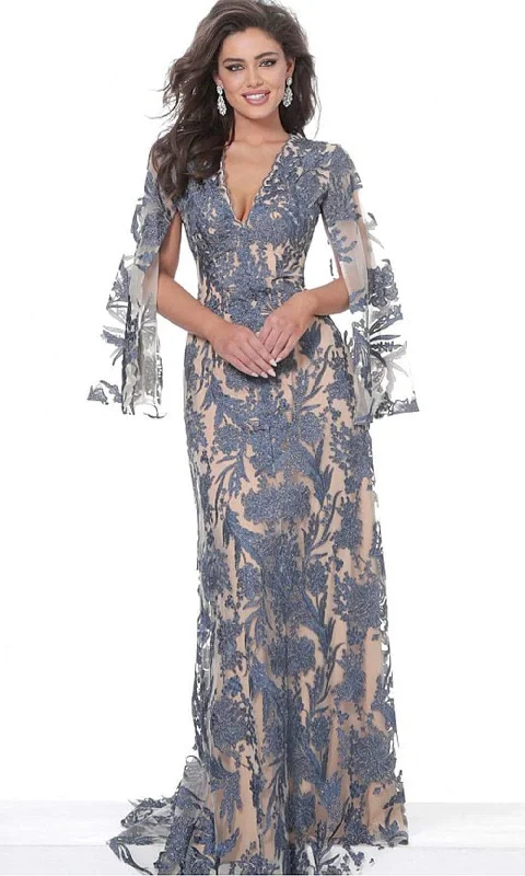 Jovani - 00752 Cape Sleeve Novelty Lace Sheath Gown Garden party dresses