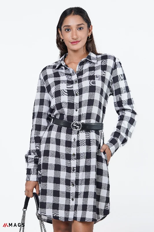 Checkered Elegance Dress Vacation unclassified dresses