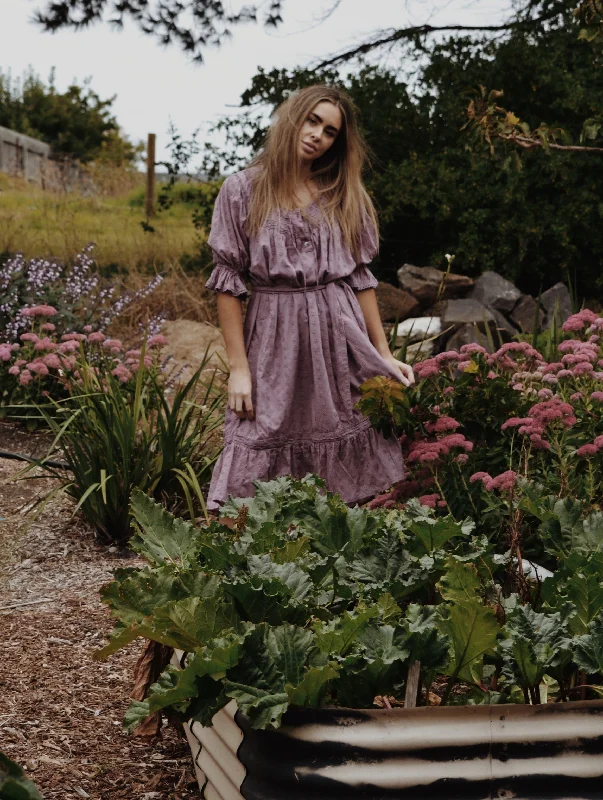 MORNING SONG DRESS DUSTY LAVENDER (WITHOUT SMOCKING) Satin unclassified dresses