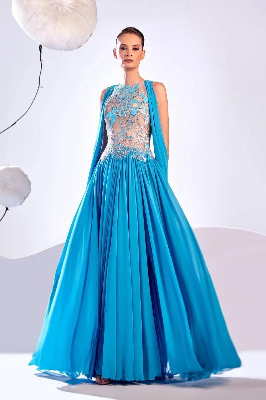 Crepe georgette sleeveless gown Plus size unclassified dresses