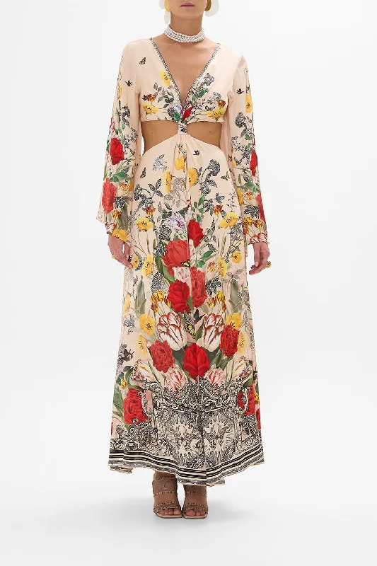 Cut Out Dress With Knot Front - Etched In Into Eternity Office unclassified dresses