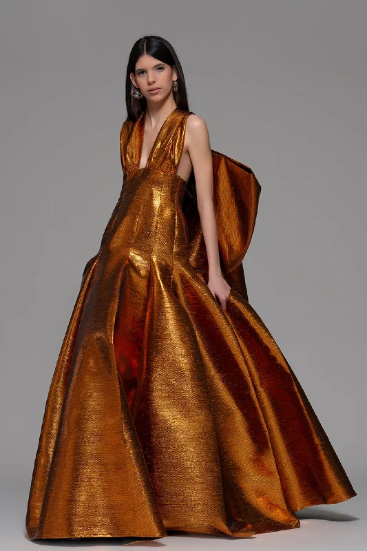 Dropped waist fit and flare gown Spring unclassified dresses