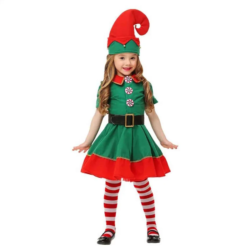 Fancydresswale Christmas elf dress santa costume for Girls and women Designer unclassified dresses