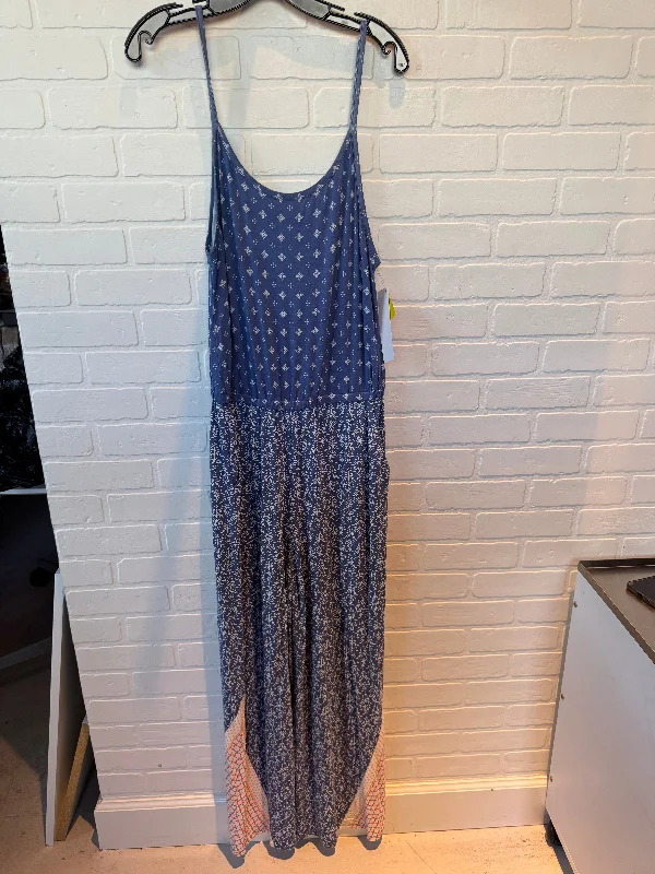 Jumpsuit By Matilda Jane In Blue & White, Size: M Fashionable unclassified dresses