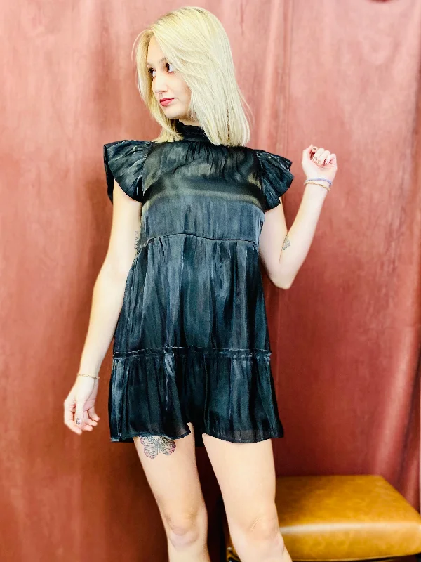 Mirrorball Shimmer Dress - Black Sequin unclassified dresses