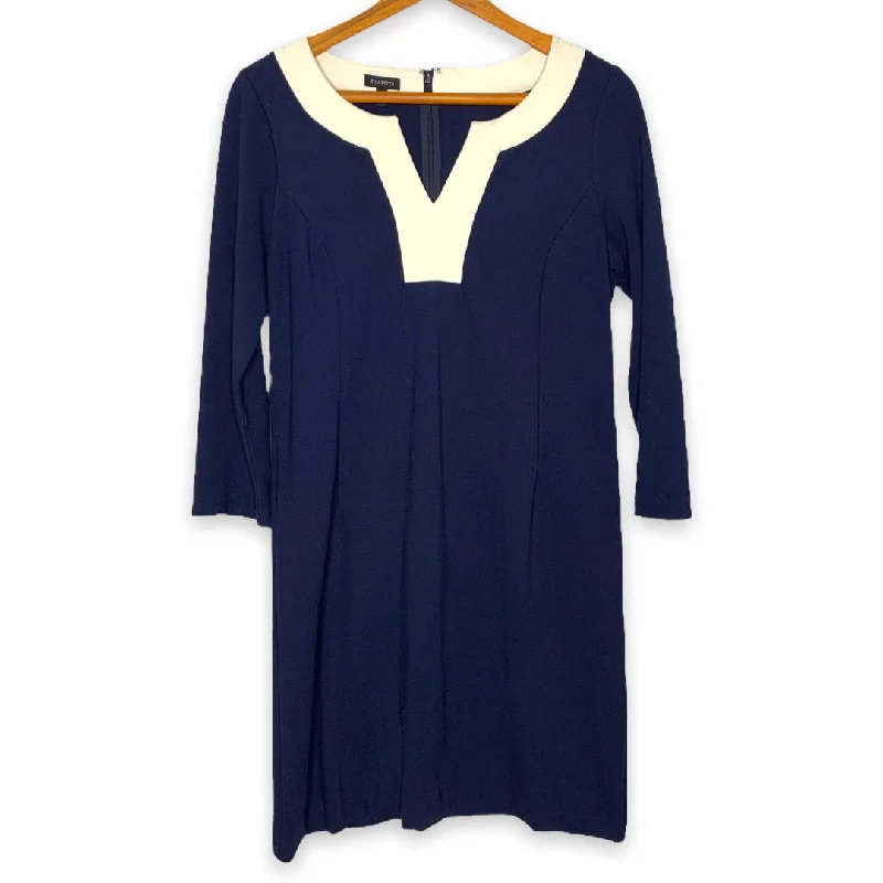 Navy blue notched neck sheath dress SZ 4 Monochrome unclassified dresses