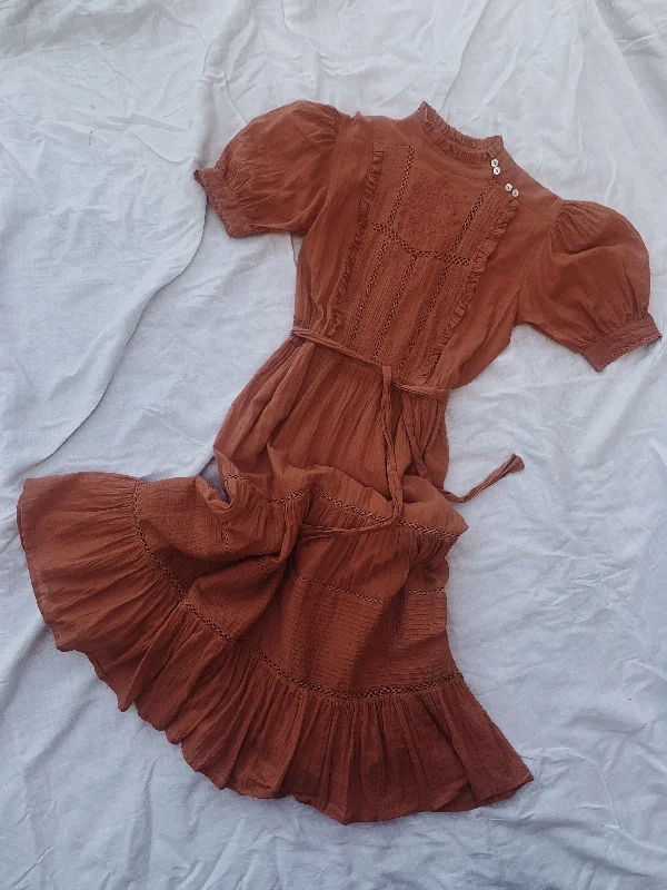 PAULINA BAKED CLAY COTTON DRESS Unique unclassified dresses