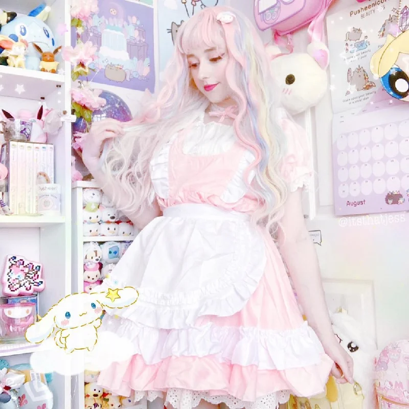 Review for cosplay pink maid dress suit YV43753 Engagement unclassified dresses