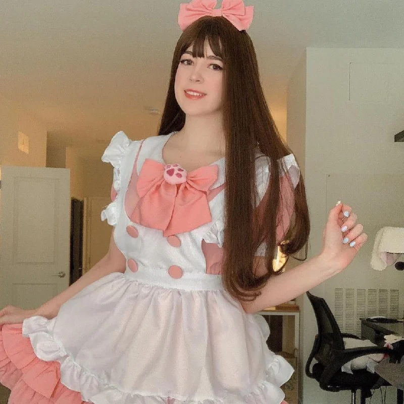 Review for Lolita pink maid dress suit YV43593 Sequin unclassified dresses