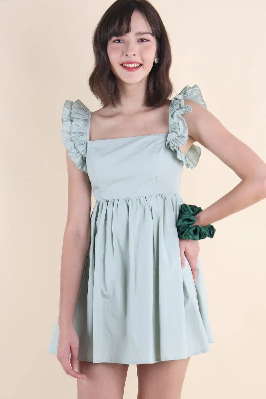 SAMMI ROMPER DRESS IN TEA SAGE Preppy unclassified dresses