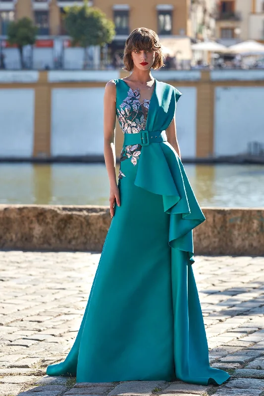Sophisticated bodice embroidered mikado dress Vacation unclassified dresses