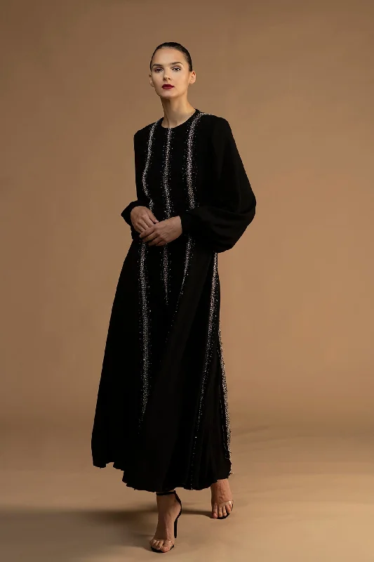 Vertical beaded motif ankle length dress Elegant evening unclassified dresses
