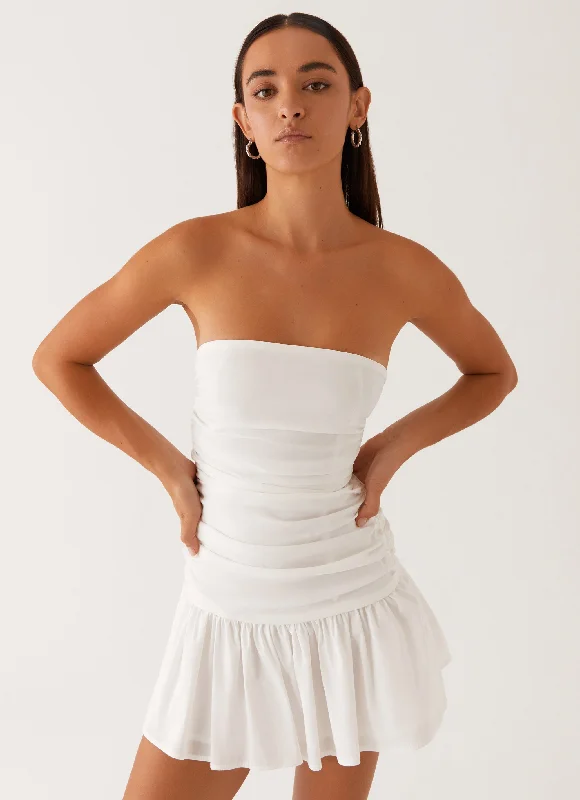 Carmel Mini Dress - White Button-front Mini Skirt